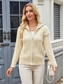 cheap Cardigans &amp; Outerwears-Women&#039;s Cardigan Sweater Jacket Fashion Daily Solid Color Cable Turtleneck Knitted Long Sleeve Regular Tops Knit Work Beige Fall Winter