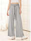 voordelige Broek-Dames Breed Been Chinese Modieus Volledige lengte Hoge taille Effen Zak Elastische tailleband Comfortabel Zacht Micro-elastisch Buiten Straat Khaki Leger Groen Grijs Herfst Ruim Passend