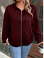 cheap Hoodie Jacket-Women&#039;s Casual Jacket Hoodie Jacket Outdoor Street Daily Wear Fall Winter Regular Coat Regular Fit Thermal Warm Breathable Stylish Casual Jacket Long Sleeve Plain with Pockets Full Zip Black Wine