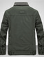 cheap Cargo Jackets-Men's Winter Jacket Fleece Jacket Casual Jacket Daily Vacation Thermal Warm Pocket Fleece Fall &amp; Winter Plain Fashion Streetwear Lapel Regular Khaki Army Green Dark Blue Jacket