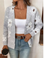 cheap Cardigans &amp; Outerwears-Women&#039;s Sweater Cardigan Casual Soft Floral Ribbed V Neck Buttons Knitted Long Sleeve Regular Tops Knit Outdoor Daily Weekend Black Light Grey Fall Winter
