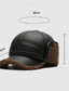 billige Baseballcaps for menn-Herre Vinterhatter Svart Brun PU lær Mote Fritid Gate Daglig Helfarge Justerbare Solkrem Varm Pustende
