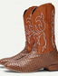 cheap Men&#039;s Boots-Men&#039;s Snakeskin Western Cowboy Boots with Embroidered Shaft - Exotic Faux Leather Design for Country Events &amp; Casual Wear