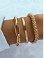 abordables Accessoires pour femmes-ensemble de bracelets tendance dorés pour femmes – chaîne épaisse, chaîne serpent élégante et bracelet texturé pour un look superposé élégant