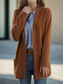 cheap Cardigans &amp; Outerwears-Women&#039;s Sweater Cardigan Sweater Jacket Shirt Collar Knit Pocket Knitted Spring Fall Home Daily Weekend Daily Casual Soft Long Sleeve Pure Color Black Camel