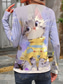 cheap Animals tee-Women&#039;s T Shirt Cat Casual Long Sleeve Crew Neck Regular Tops Daily Print Purple Spring Fall