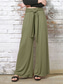 voordelige Broek-Dames Breed Been Chinese Modieus Volledige lengte Hoge taille Effen Zak Elastische tailleband Comfortabel Zacht Micro-elastisch Buiten Straat Khaki Leger Groen Grijs Herfst Ruim Passend