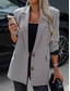 cheap Blazers &amp; Suits-Women&#039;s Blazer Work Button Houndstooth Breathable OL Style Regular Fit Outerwear Long Sleeve Fall Red S