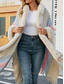 cheap Women&#039;s Coats &amp; Trench Coats-Women&#039;s Cloak / Capes Outdoor Street Daily Wear Fall Winter Regular Coat Regular Fit Thermal Warm Breathable Stylish Casual Jacket Long Sleeve Stripe Faux Fur Trim Khaki Apricot Gray