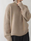 cheap Solid Colors-Women&#039;s Fuzzy Knit Oversized Sweater Turtleneck Sweater Oversized Work Daily Stylish Long Sleeve Solid Color White Khaki