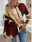 cheap Tunic Tops-Women&#039;s Tunic T Shirt Geometric Casual Long Sleeve Crew Neck Regular Tops Daily Print Asymmetrical Brown Spring &amp;  Fall