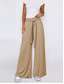 voordelige Broek-Dames Breed Been Chinese Modieus Volledige lengte Hoge taille Effen Zak Elastische tailleband Comfortabel Zacht Micro-elastisch Buiten Straat Khaki Leger Groen Grijs Herfst Ruim Passend
