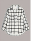 cheap Shirt Jackets-Women&#039;s Casual Jacket Outdoor Street Daily Wear Fall Winter Regular Coat Regular Fit Thermal Warm Breathable Stylish Casual Jacket Long Sleeve Stripes and Plaid with Pockets Print White