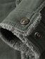 cheap Cargo Jackets-Men's Winter Jacket Fleece Jacket Casual Jacket Daily Vacation Thermal Warm Pocket Fleece Fall &amp; Winter Plain Fashion Streetwear Lapel Regular Khaki Army Green Dark Blue Jacket