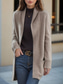 cheap Cardigans &amp; Outerwears-Women&#039;s Sweater Cardigan Sweater Jacket Shirt Collar Knit Pocket Knitted Spring Fall Home Daily Weekend Daily Casual Soft Long Sleeve Pure Color Black Camel