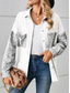 cheap Shirt Jackets-Women&#039;s Denim Jacket Outdoor Street Daily Wear Fall Winter Regular Coat Regular Fit Breathable Stylish Casual Jacket Long Sleeve Leopard with Pockets Print Black White Blue