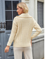 cheap Cardigans &amp; Outerwears-Women&#039;s Cardigan Sweater Jacket Fashion Daily Solid Color Cable Turtleneck Knitted Long Sleeve Regular Tops Knit Work Beige Fall Winter