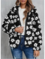 cheap Jackets-Women&#039;s Casual Jacket Outdoor Zipper Floral Windproof Fashion Loose Fit Outerwear Long Sleeve Fall Black S