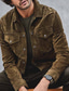cheap Men&#039;s Jackets &amp; Coats-Men&#039;s Shirt Jacket Corduroy Jacket Casual Jacket Shacket Daily Vacation Breathable Pocket Spring &amp;  Fall Plain Fashion Classic Lapel Regular Army Green Jacket