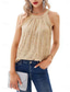 cheap Tank Tops &amp; Camis-Women&#039;s Camisole Tank Top Camis Solid Color Sexy Casual Sleeveless Halter Neck Regular Tops Party Sequins Wine Fuchsia Gold Summer