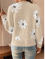 cheap Cardigans &amp; Outerwears-Women&#039;s Sweater Cardigan Casual Soft Floral Ribbed V Neck Buttons Knitted Long Sleeve Regular Tops Knit Outdoor Daily Weekend Black Light Grey Fall Winter