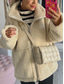 cheap Winter Coats-Women&#039;s Fleece Jacket Warm Breathable Patchwork Zipper Pocket Casual Plain Vacation Street Daily Wear Going out Zipper Regular Turndown Regular Fit Long Sleeve Outerwear Beige Coffee Fall Winter