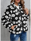 cheap Jackets-Women&#039;s Casual Jacket Outdoor Zipper Floral Windproof Fashion Loose Fit Outerwear Long Sleeve Fall Black S