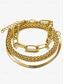 abordables Accessoires pour femmes-ensemble de bracelets tendance dorés pour femmes – chaîne épaisse, chaîne serpent élégante et bracelet texturé pour un look superposé élégant