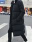 billiga Herrdunjackor och -parkas-Herr Pufferjacka Quiltad jacka Vadderad jacka Ficka Polyesterfiber Fleecefoder Dagliga kläder Datum Semester Lång Mode Ledigt Bekväm Håller värmen Höst vinter Enfärgad / vanlig färg Svart Pufferjacka