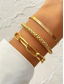 abordables Accessoires pour femmes-ensemble de bracelets tendance dorés pour femmes – chaîne épaisse, chaîne serpent élégante et bracelet texturé pour un look superposé élégant