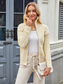 cheap Cardigans &amp; Outerwears-Women&#039;s Cardigan Sweater Jacket Fashion Daily Solid Color Cable Turtleneck Knitted Long Sleeve Regular Tops Knit Work Beige Fall Winter