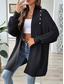 cheap Cardigans &amp; Outerwears-Women&#039;s Sweater Cardigan Casual Soft Pure Color Ribbed Open Front Beaded Knitted Long Sleeve Long Tops Knit Outdoor Daily Weekend Black Blue Fall Winter