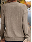 abordables Colores sólidos-Mujer Pulóveres Casual Suave Color puro Estriado Escote en Pico Botones De Punto Manga Larga Tops regulares Tejer Exterior Diario Fin de semana Negro Caqui Otoño Invierno