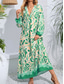 cheap Print Dresses-Women&#039;s Floral V Neck Maxi Dress Long Sleeve Summer Spring