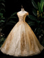 cheap Wedding Dresses-Wedding Dresses Ball Gown Off Shoulder Short Sleeve Floor Length Organza Bridal Gowns With Beading