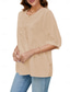 cheap Plain Tops-Women&#039;s Shirt Solid Color Floral Casual Boho 3/4 Length Sleeve Elbow Sleeve Crew Neck Regular Tops Vacation Party Daily Embroidered White Yellow Khaki Autumn / Fall Spring &amp; Summer