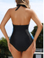 cheap One-piece swimsuits-Women&#039;s Swimwear One Piece Monokini Swimsuit Backless Tummy Control High Waist Slim Vacation Beach Wear Leopard Halter Neck Sleeveless Bathing Suits