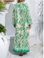 cheap Print Dresses-Women&#039;s Floral V Neck Maxi Dress Long Sleeve Summer Spring