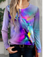 cheap Women&#039;s T-shirts-Women&#039;s T shirt Daily Casual Long Sleeve Purple Spring Fall