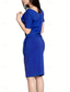 ieftine Rochii Business-Pentru femei Rochie de lucru Rochie de schimb Elegant Birou Zilnic Rochii Midi Zdrobit Stil Nautic Manșon scurt Simplu Fit regulat Albastru piscină Primăvară Toamnă S M L XL 2XL