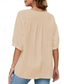 cheap Plain Tops-Women&#039;s Shirt Solid Color Floral Casual Boho 3/4 Length Sleeve Elbow Sleeve Crew Neck Regular Tops Vacation Party Daily Embroidered White Yellow Khaki Autumn / Fall Spring &amp; Summer