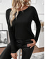 economico Top in Pizzo-Top in pizzo elegante da donna camicetta sexy in pizzo abbigliamento casual tinta unita top regolari maniche lunghe scollo giro patchwork in pizzo vestibilità regolare top romantici da indossare