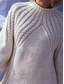 cheap Solid Colors-Women&#039;s Sweater Casual Soft Pure Color Cable Stand Collar Knitted Long Sleeve Regular Tops Knit Outdoor Daily Weekend Apricot Fall Winter