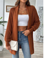 cheap Cardigans &amp; Outerwears-Women&#039;s Sweater Cardigan Casual Soft Pure Color Ribbed Open Front Beaded Knitted Long Sleeve Long Tops Knit Outdoor Daily Weekend Black Blue Fall Winter