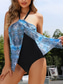 cheap One-piece swimsuits-Women&#039;s Swimwear One Piece Monokini Swimsuit Backless Tummy Control High Waist Slim Vacation Beach Wear Leopard Halter Neck Sleeveless Bathing Suits