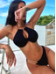 cheap Bikini Sets-Women&#039;s Swimwear Bikini 2 Piece Cheeky Swimsuit Backless Slim Vacation Beach Wear Solid Color Halter Neck Sleeveless Bathing Suits