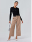 baratos suéter feminino-Suéter polo feminino de malha com gola polo de cor sólida e manga comprida, minimalista, de mistura de lã, formal, para trabalho, diário, primavera/outono