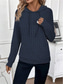 billiga Texturerade Huvtröjor &amp; Sweatshirts-luvtröja dam fritidskläder vanlig street dailywear hoodie långärmad vin marinblå ljusgrå höst vinter