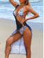 cheap Bikini Sets-Women&#039;s Swimwear Bikini 2 Piece Swimsuit Backless Slim Leopard Halter Neck Vacation Beach Wear Bathing Suits