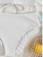 cheap Bikini Sets-Women&#039;s Swimwear Bikini 2 Piece Briefs Swimsuit Ruffle Backless Slim Vacation Beach Wear Solid Color V Neck Sleeveless Bathing Suits